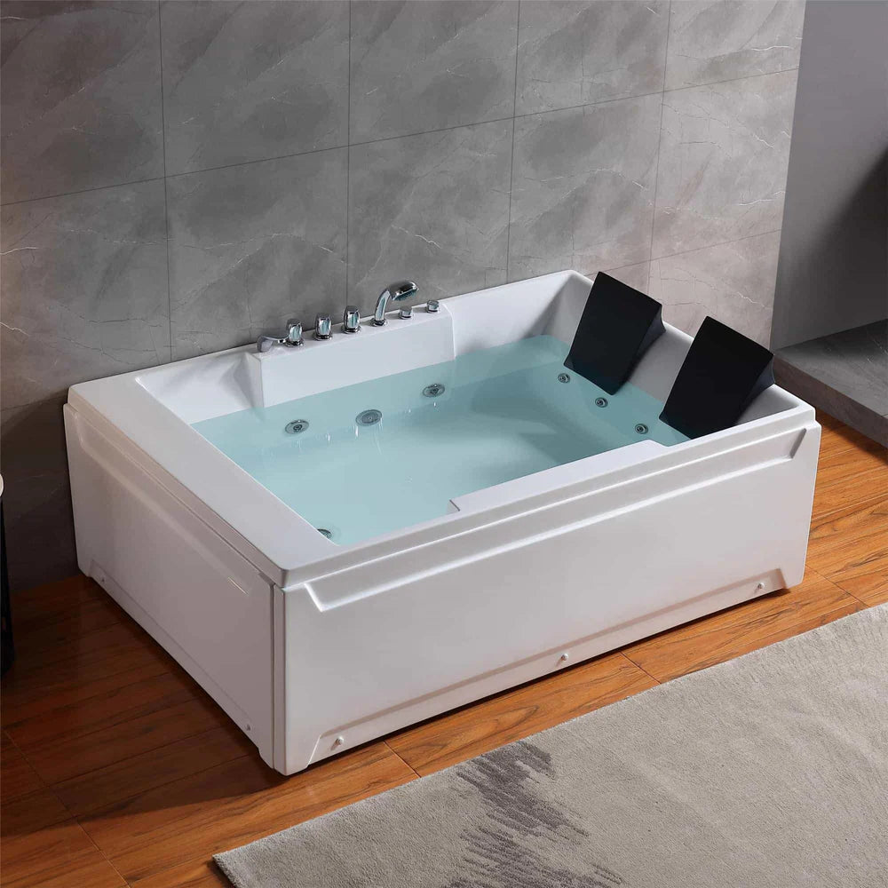 Empava 72 in. Whirlpool Luxury 2-Person Hydromassage Bathtub with Chromatherapy - Bathroom Design Center