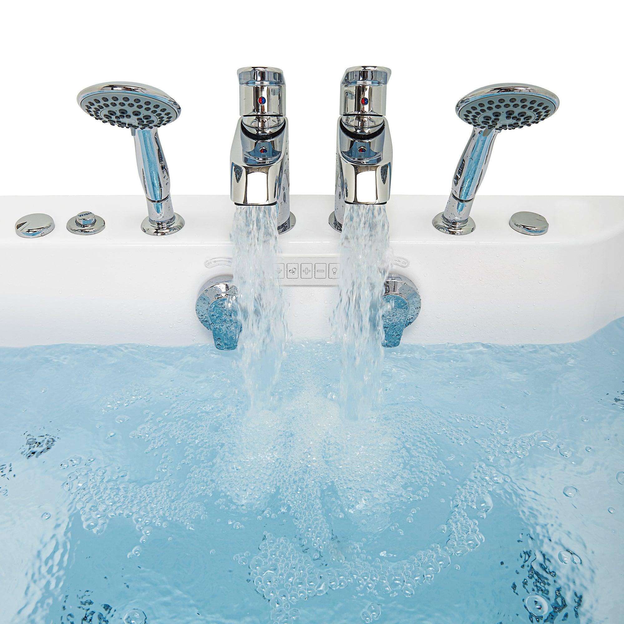Ella Escape 36"x72" Two Seat Walk in Bathtub, Air + Hydro + Independent Foot Massage + Chromatherapy - Bathroom Design Center