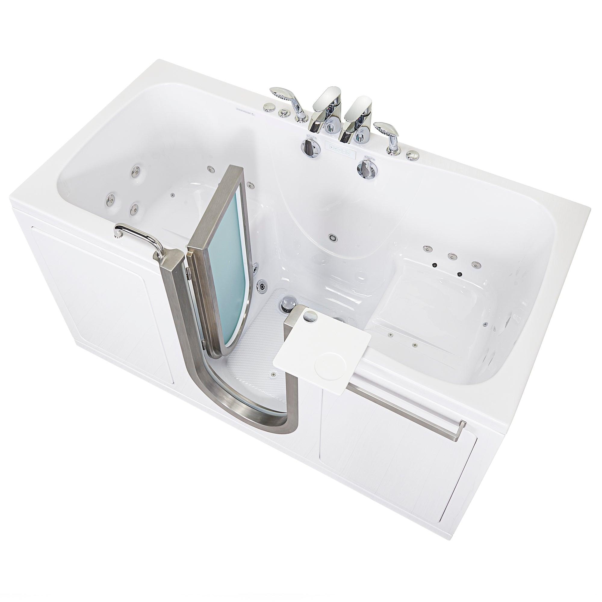 Ella Escape 36"x72" Two Seat Walk in Bathtub, Air + Hydro + Independent Foot Massage + Chromatherapy - Bathroom Design Center