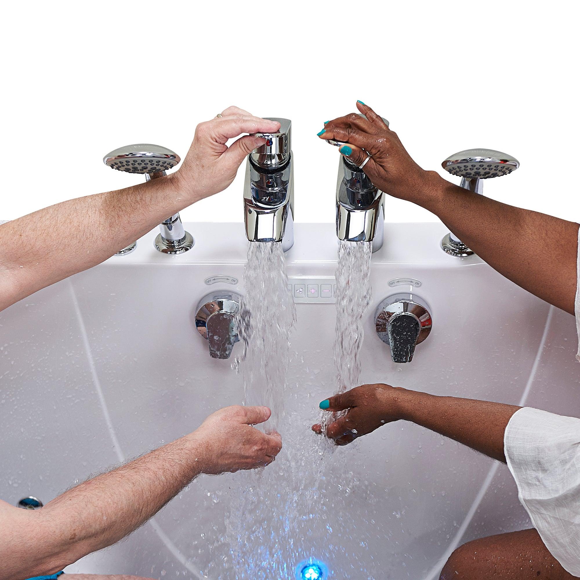 Ella Escape 36"x72" Two Seat Walk in Bathtub, Air + Hydro + Independent Foot Massage + Chromatherapy - Bathroom Design Center