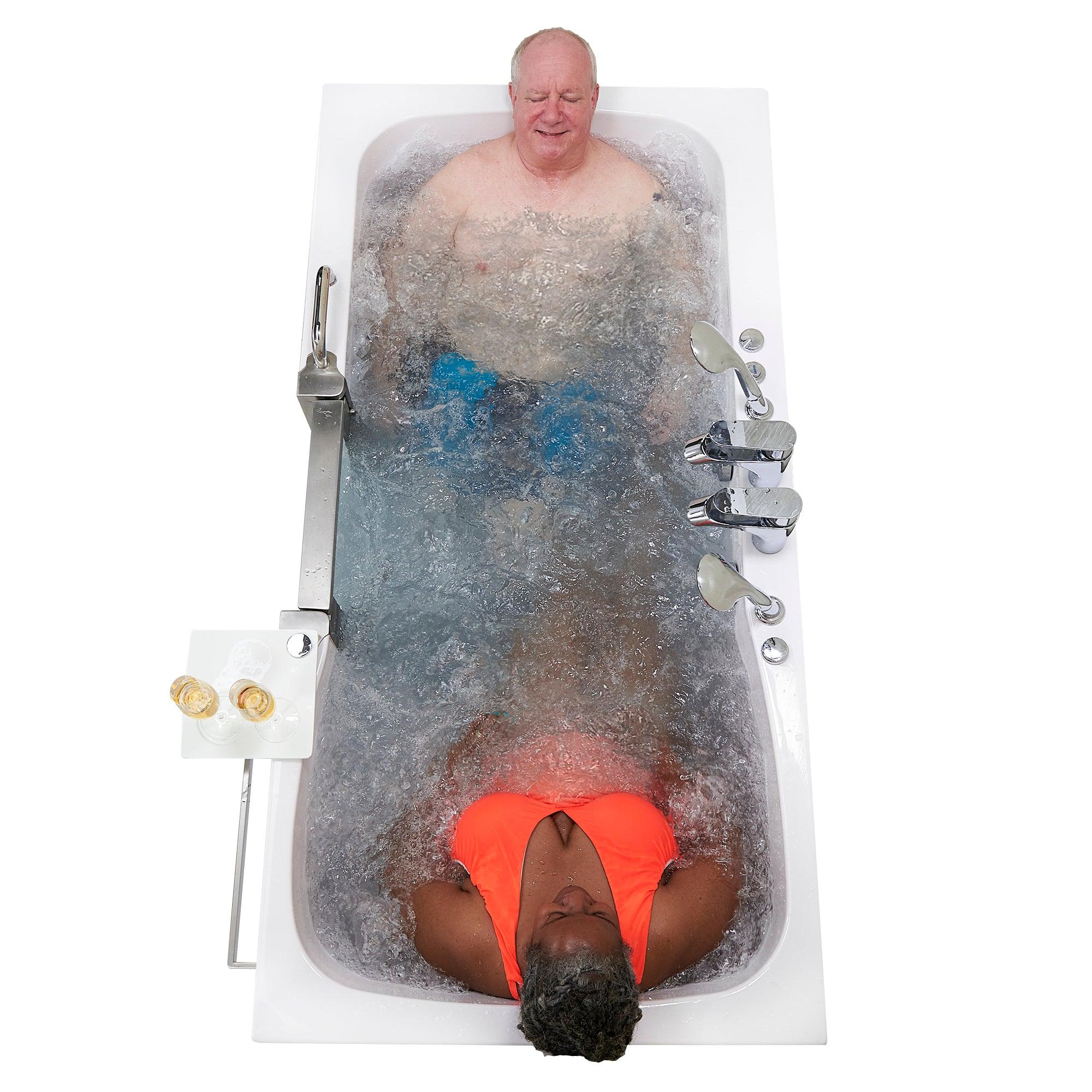 Ella Escape 36"x72" Two Seat Walk in Bathtub, Air + Hydro + Independent Foot Massage + Chromatherapy - Bathroom Design Center