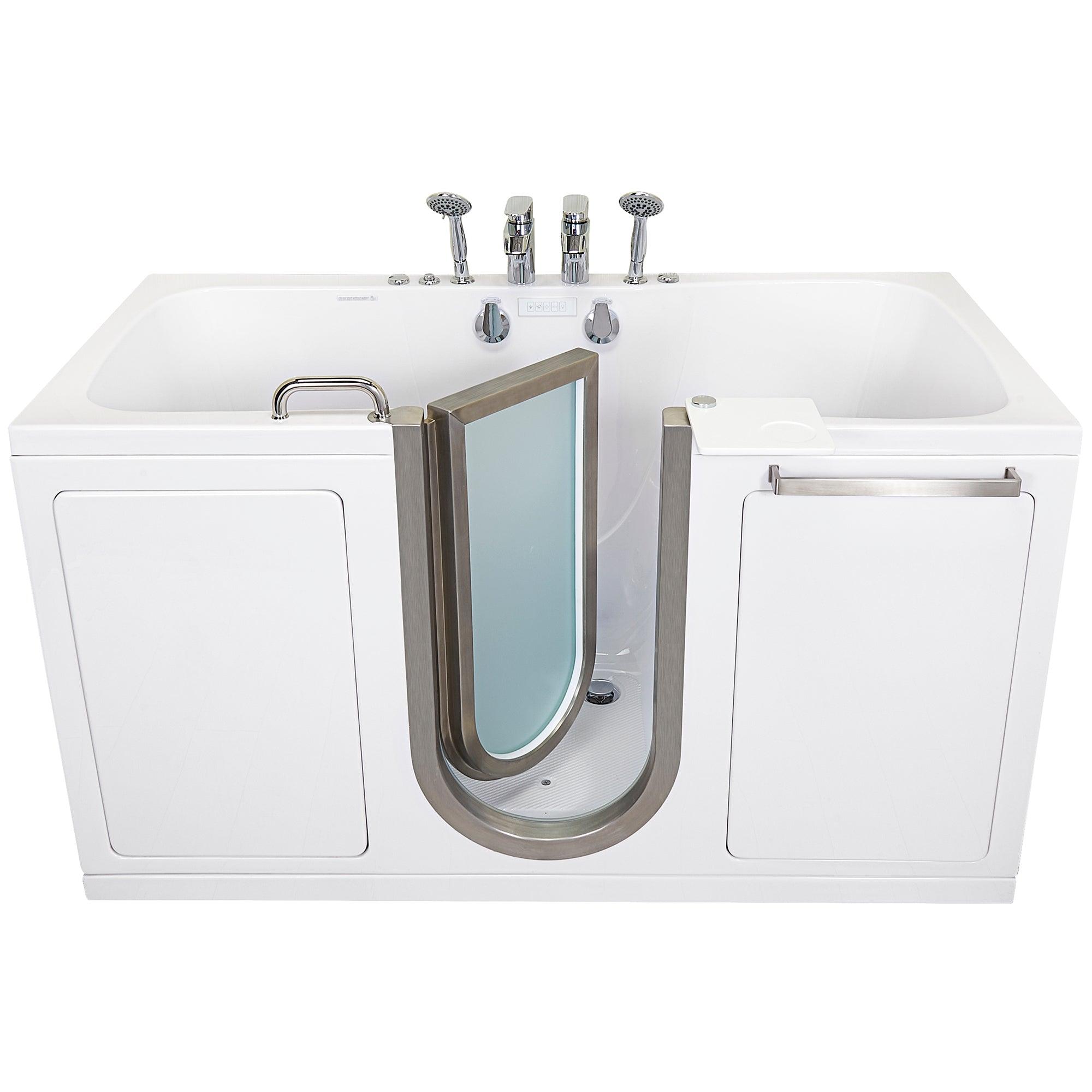 Ella Escape 36"x72" Two Seat Walk in Bathtub, Air + Hydro + Independent Foot Massage + Chromatherapy - Bathroom Design Center