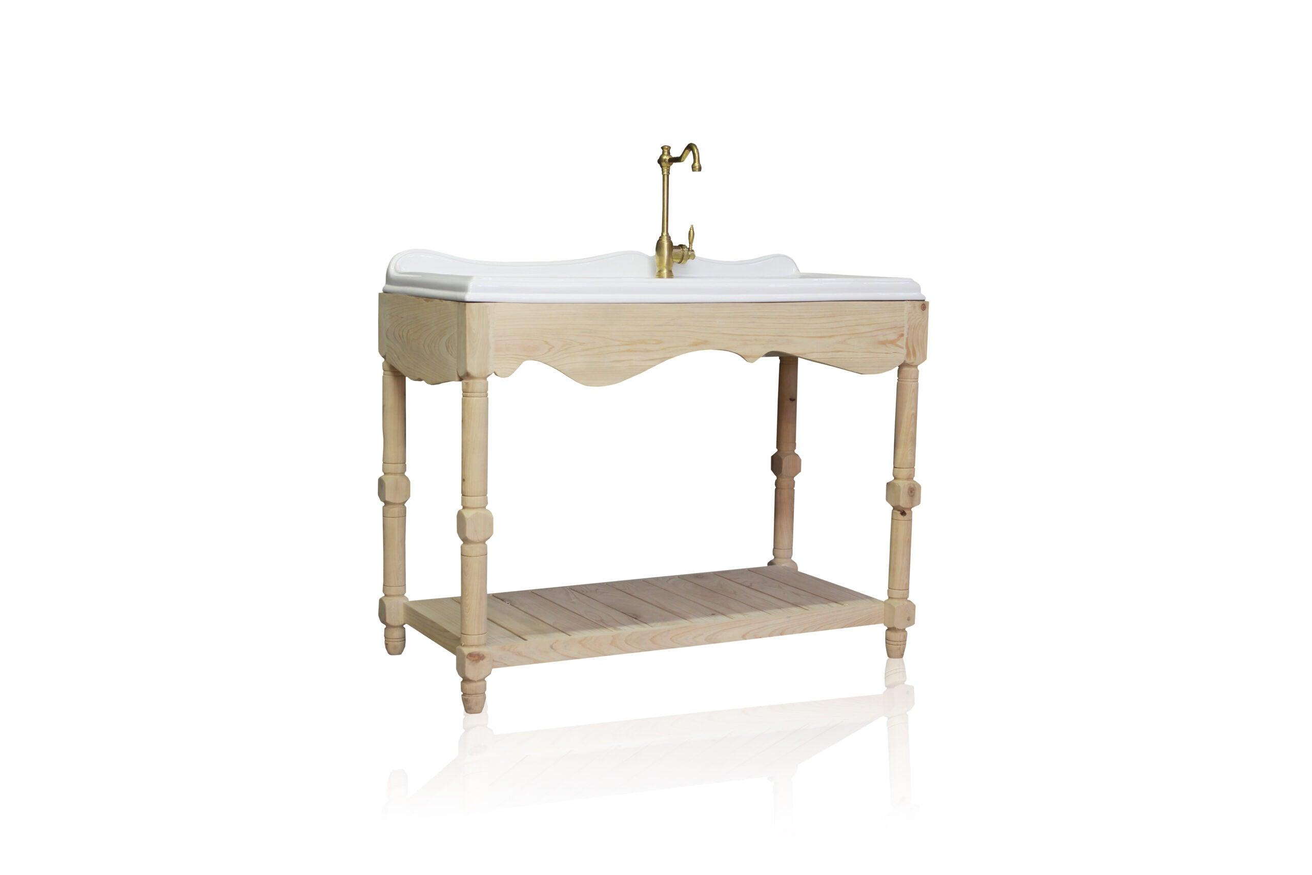 WatermarkFixtures Virtuoso 47″ Louisiana Cypress Wood Bath Vanity Double Drainboard Sink - Bathroom Design Center