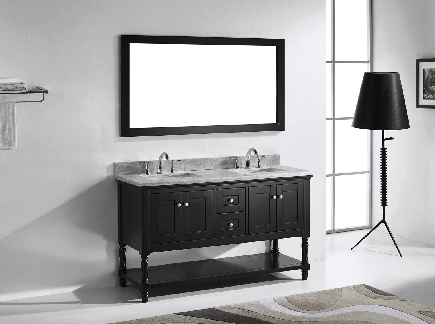 Virtu USA Julianna 60" Double Bath Vanity in Espresso (multiple options)