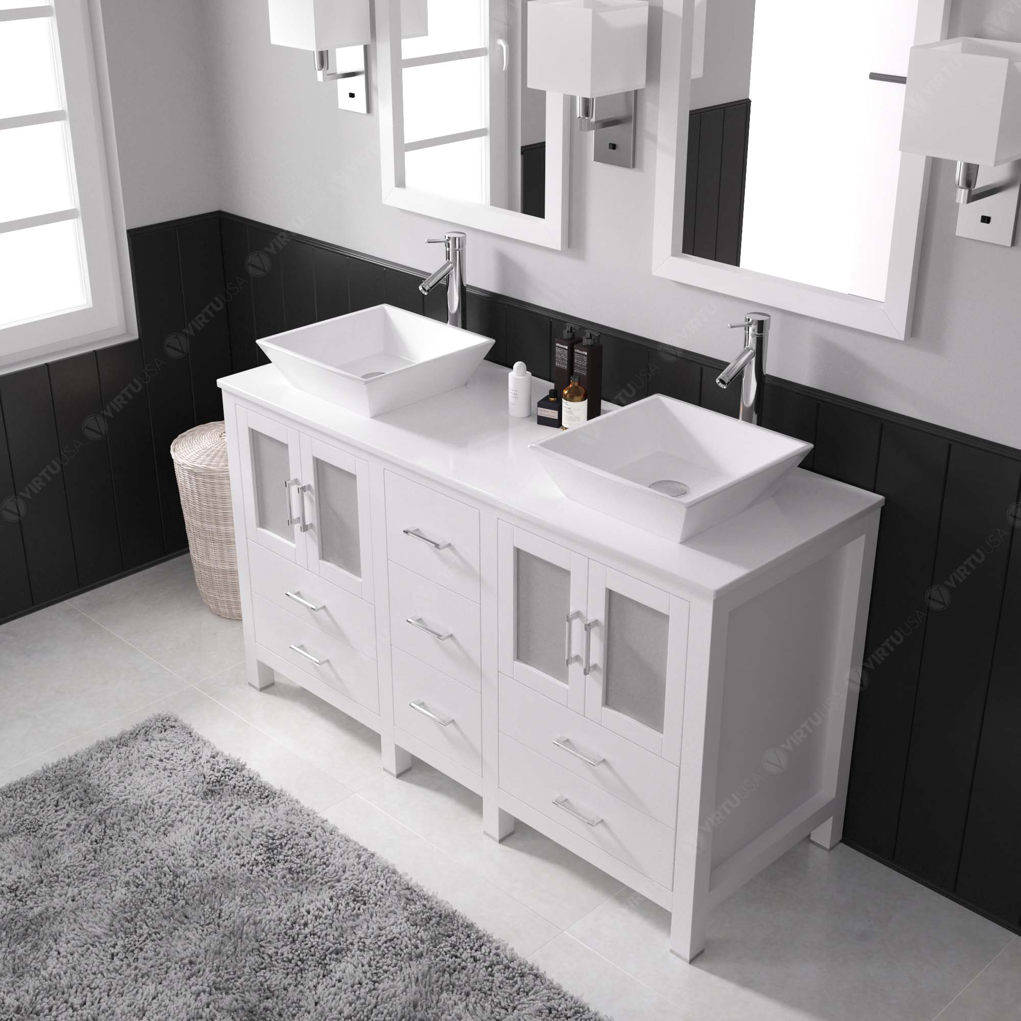 Virtu USA Bradford 60" Double Bath Vanity (multiple options)
