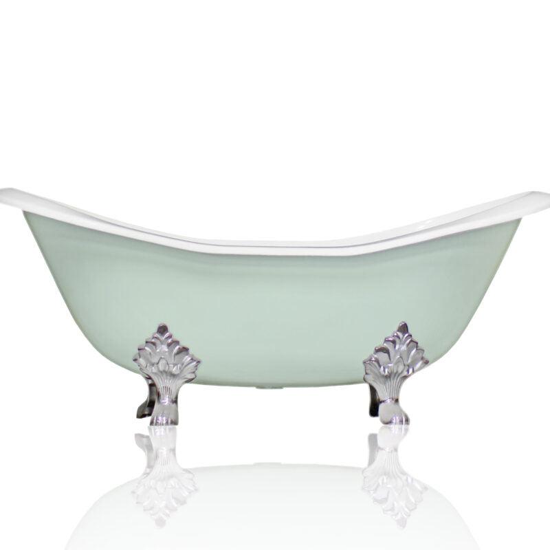 WatermarkFixtures Marquis 72" Antique Inspired Cast Iron Double Slipper Clawfoot Bathtub with Chrome Accents - Bathroom Design Center