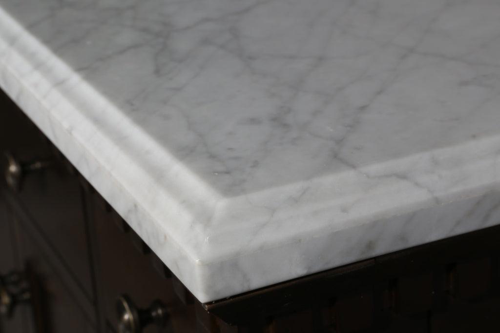 Legion Furniture Antique Coffee Sink Vanity With Carrara White Top And Matching Backsplash - Bathroom Design Center