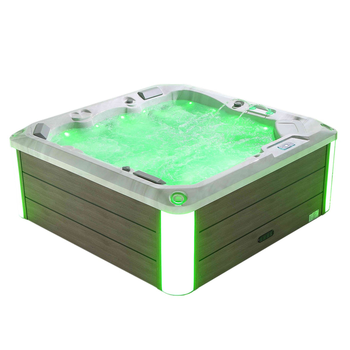 Empava SPA3528 Luxury Freestanding 5-Person Square Outdoor Hot Tub