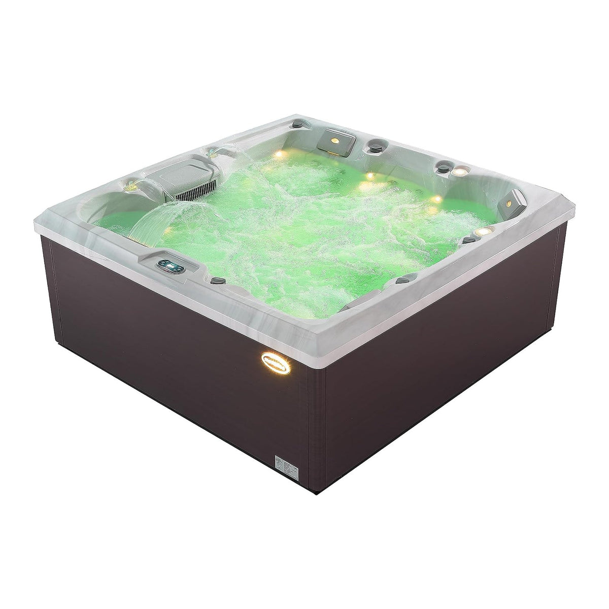 Empava SPA3550 Luxury Freestanding 6-Person Square Outdoor Hot Tub
