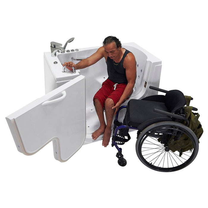 Ella Wheelchair Transfer 26" x 52" Acrylic Air and Hydro Massage Walk-In Bathtub
