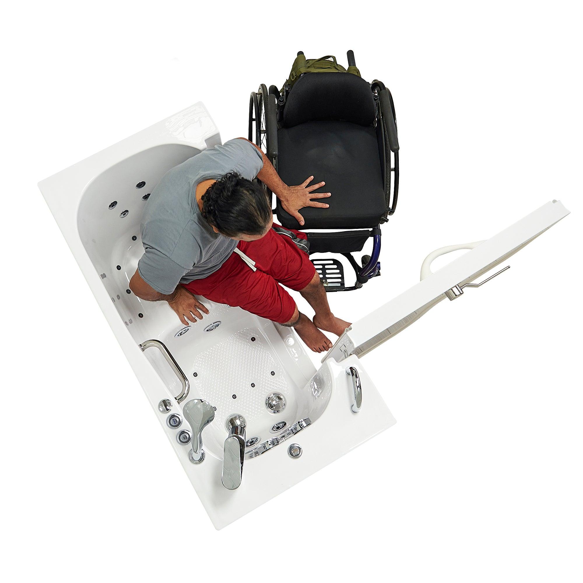 Ella Wheelchair Transfer 26" x 52" Acrylic Air and Hydro Massage Walk-In Bathtub - Bathroom Design Center