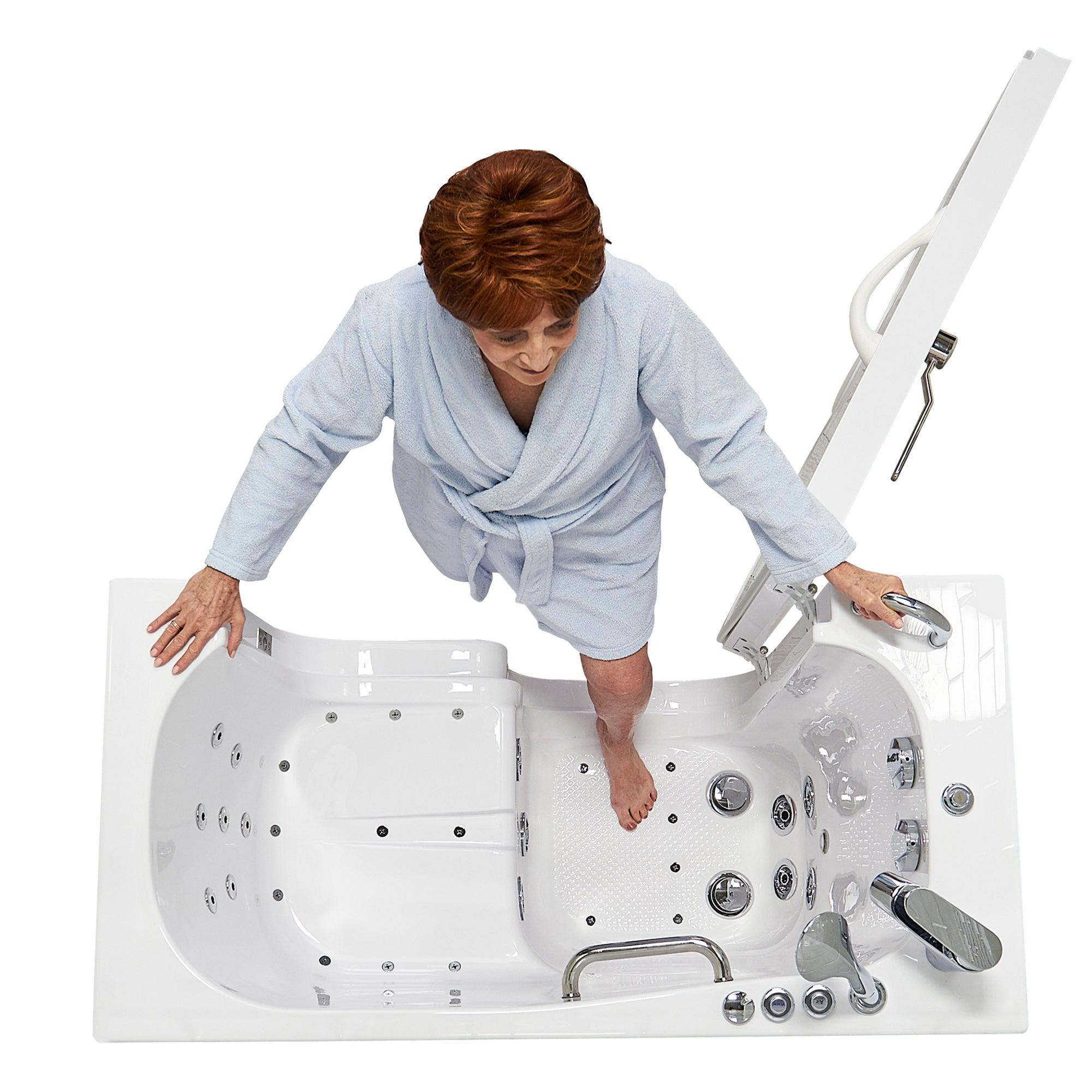 Ella Wheelchair Transfer 26" x 52" Acrylic Air and Hydro Massage Walk-In Bathtub - Bathroom Design Center