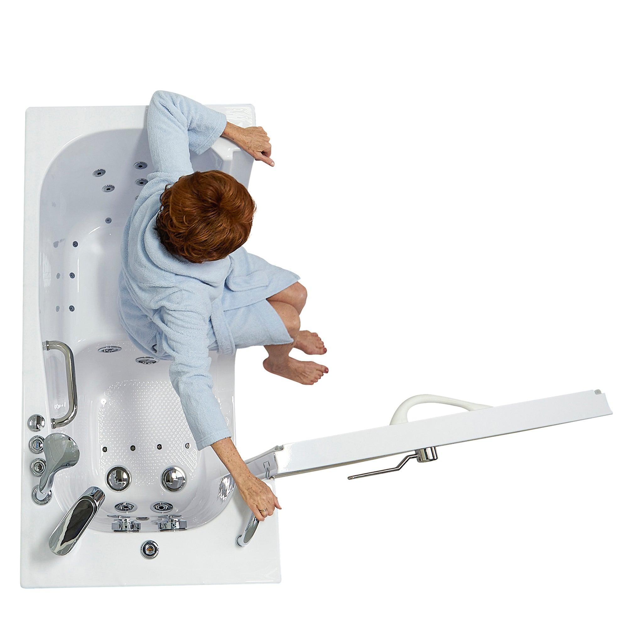 Ella Wheelchair Transfer 26" x 52" Acrylic Air and Hydro Massage Walk-In Bathtub - Bathroom Design Center