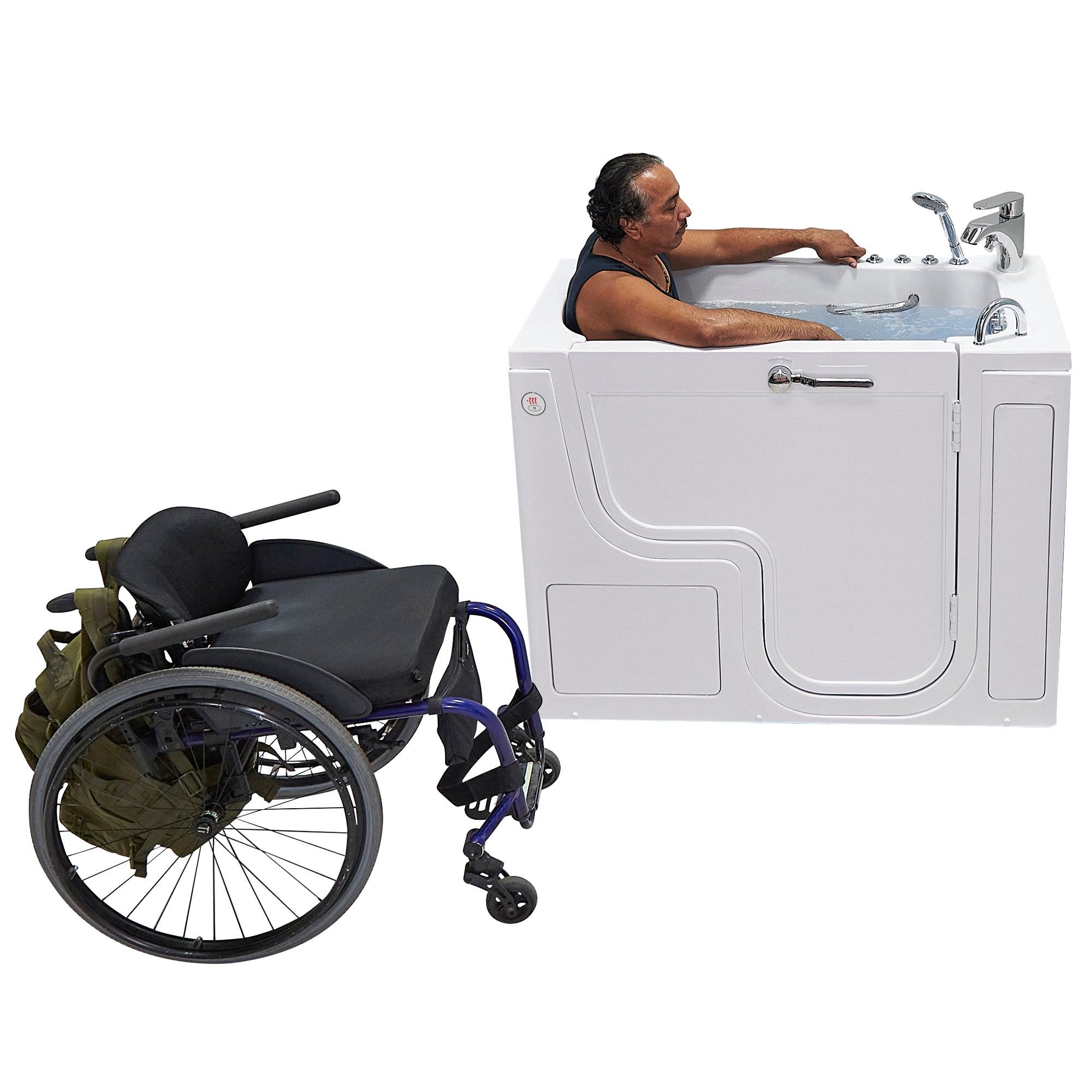 Ella Wheelchair Transfer 30" x 52" Acrylic Air and Hydro Massage Walk-In Bathtub with Heated Seat - Bathroom Design Center
