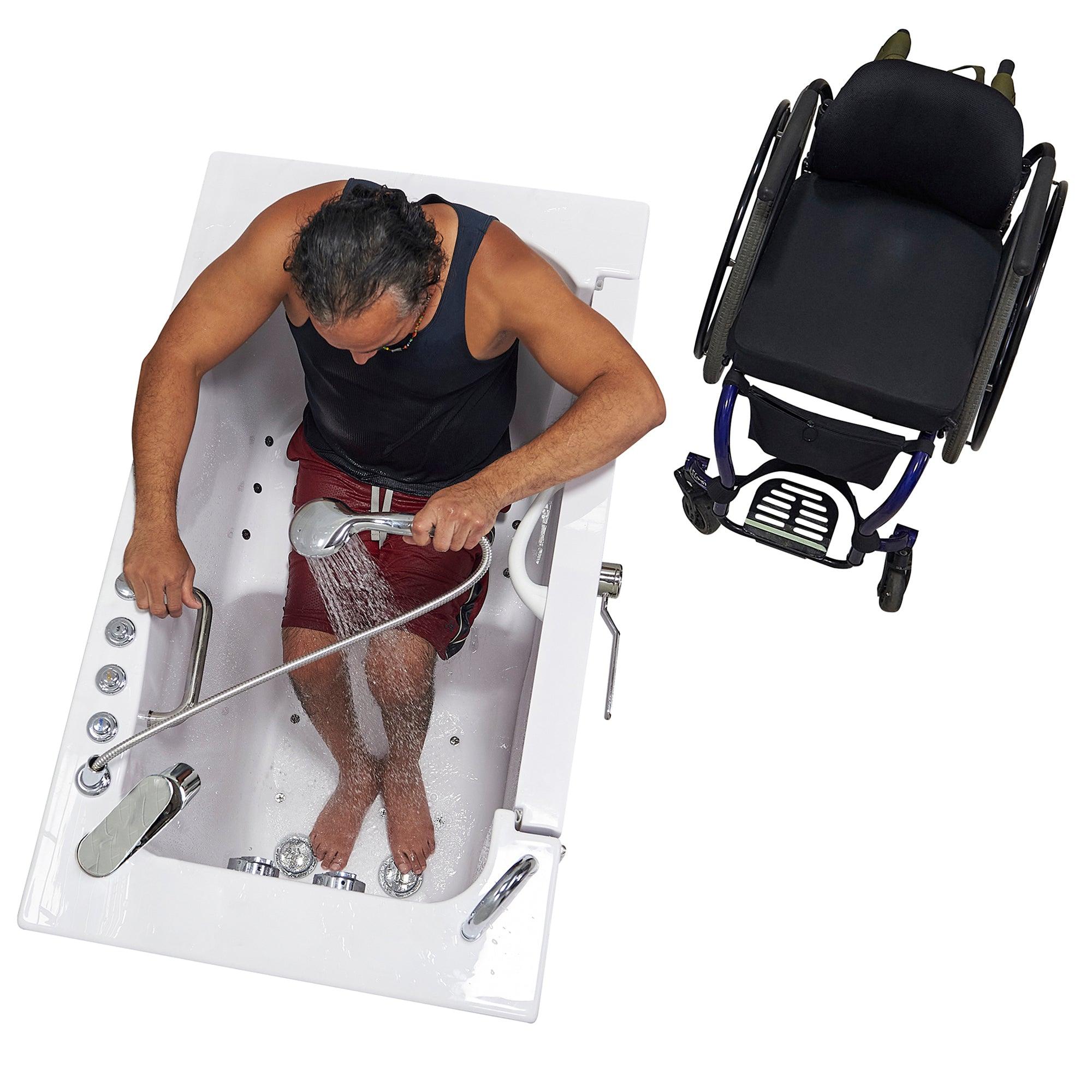 Ella Wheelchair Transfer 30" x 52" Acrylic Air and Hydro Massage Walk-In Bathtub with Heated Seat - Bathroom Design Center