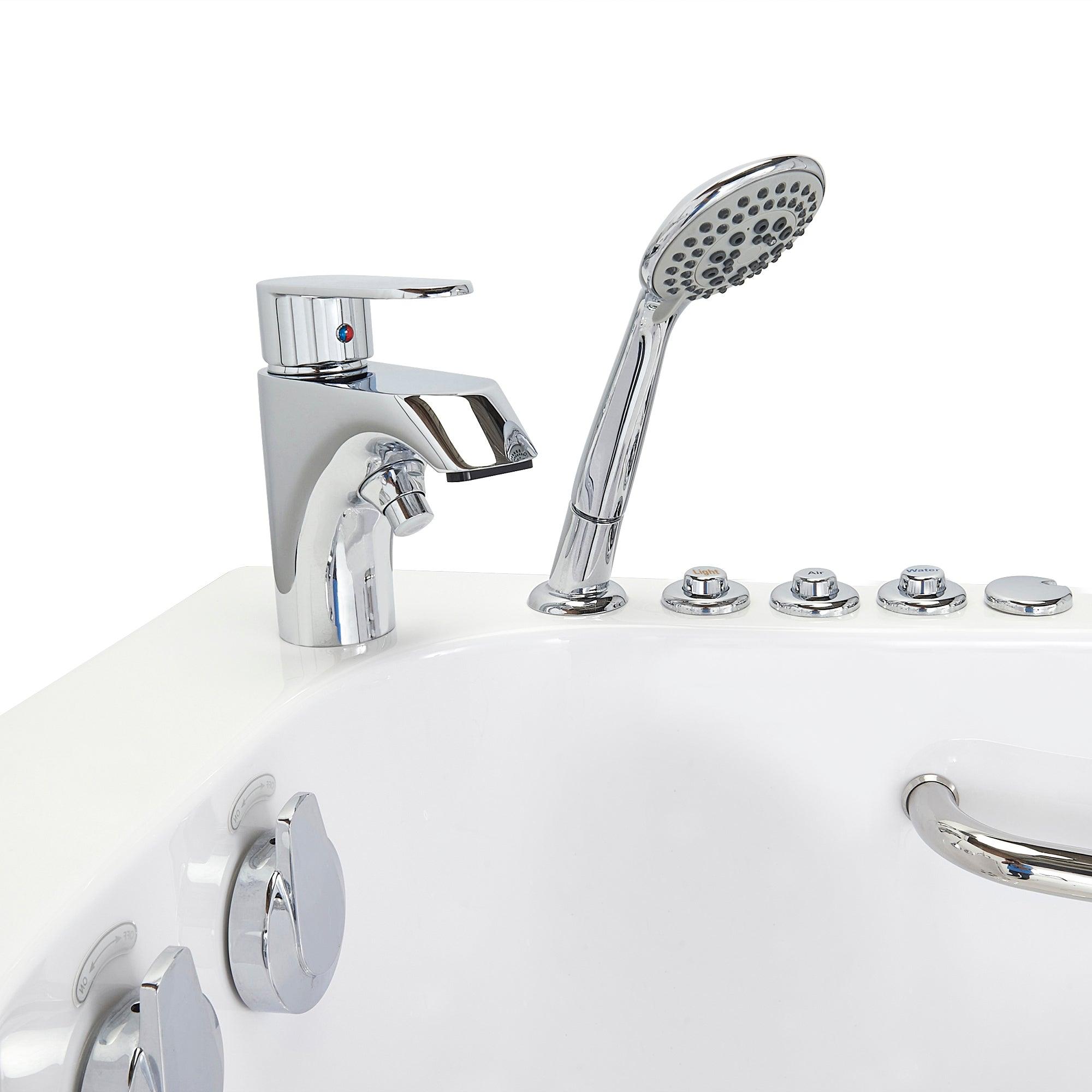 Ella Wheelchair Transfer 30" x 52" Acrylic Air and Hydro Massage Walk-In Bathtub with Heated Seat - Bathroom Design Center