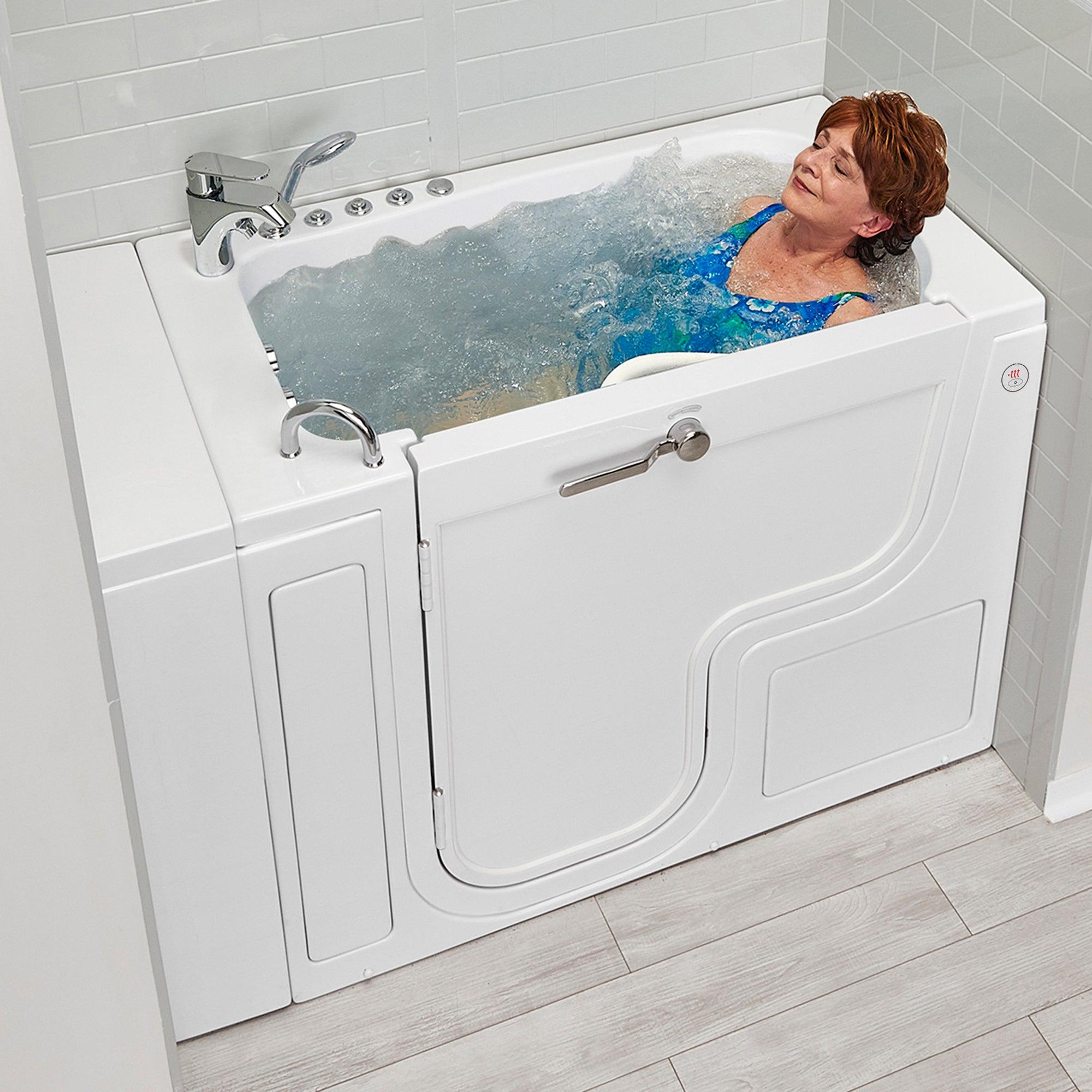 Ella Wheelchair Transfer 30" x 52" Acrylic Air and Hydro Massage Walk-In Bathtub with Heated Seat - Bathroom Design Center