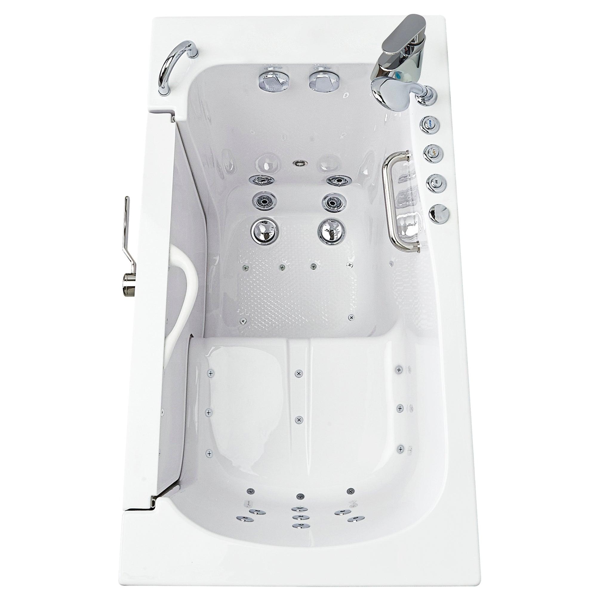 Ella Wheelchair Transfer 30" x 52" Acrylic Air and Hydro Massage Walk-In Bathtub with Heated Seat - Bathroom Design Center