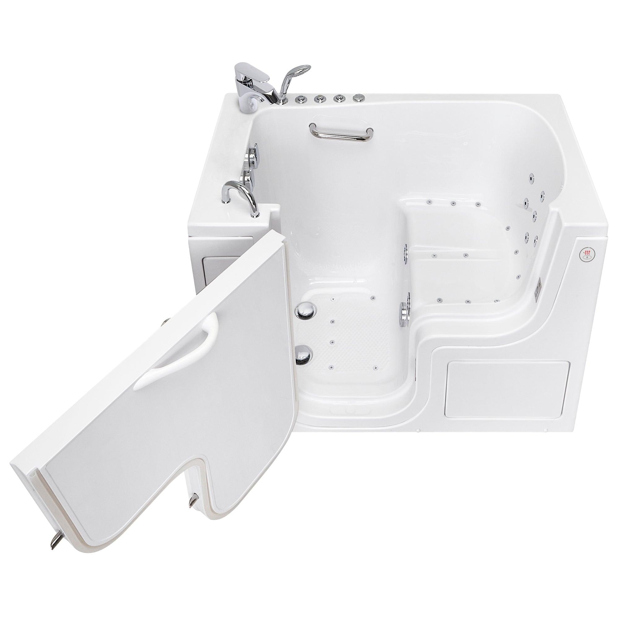 Ella Wheelchair Transfer 30" x 52" Acrylic Air and Hydro Massage Walk-In Bathtub with Heated Seat - Bathroom Design Center
