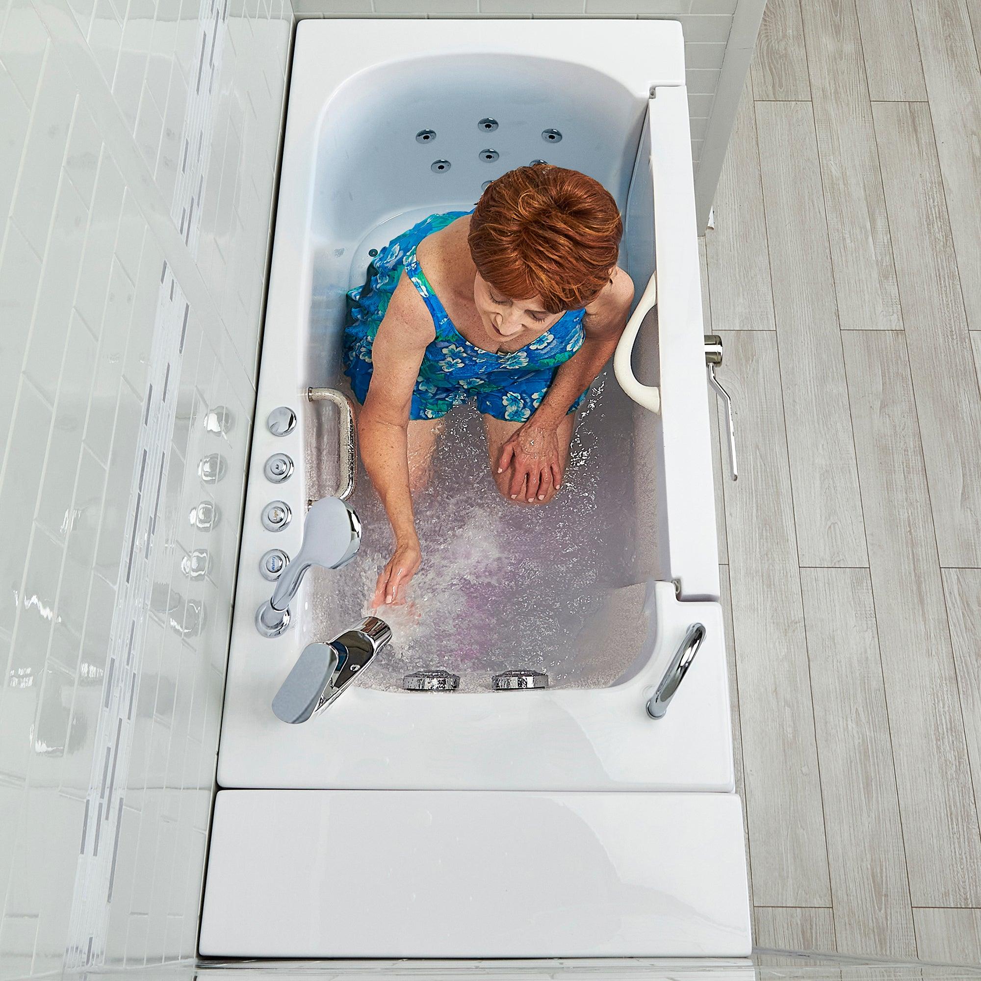 Ella Wheelchair Transfer 30" x 52" Acrylic Air and Hydro Massage Walk-In Bathtub with Heated Seat - Bathroom Design Center