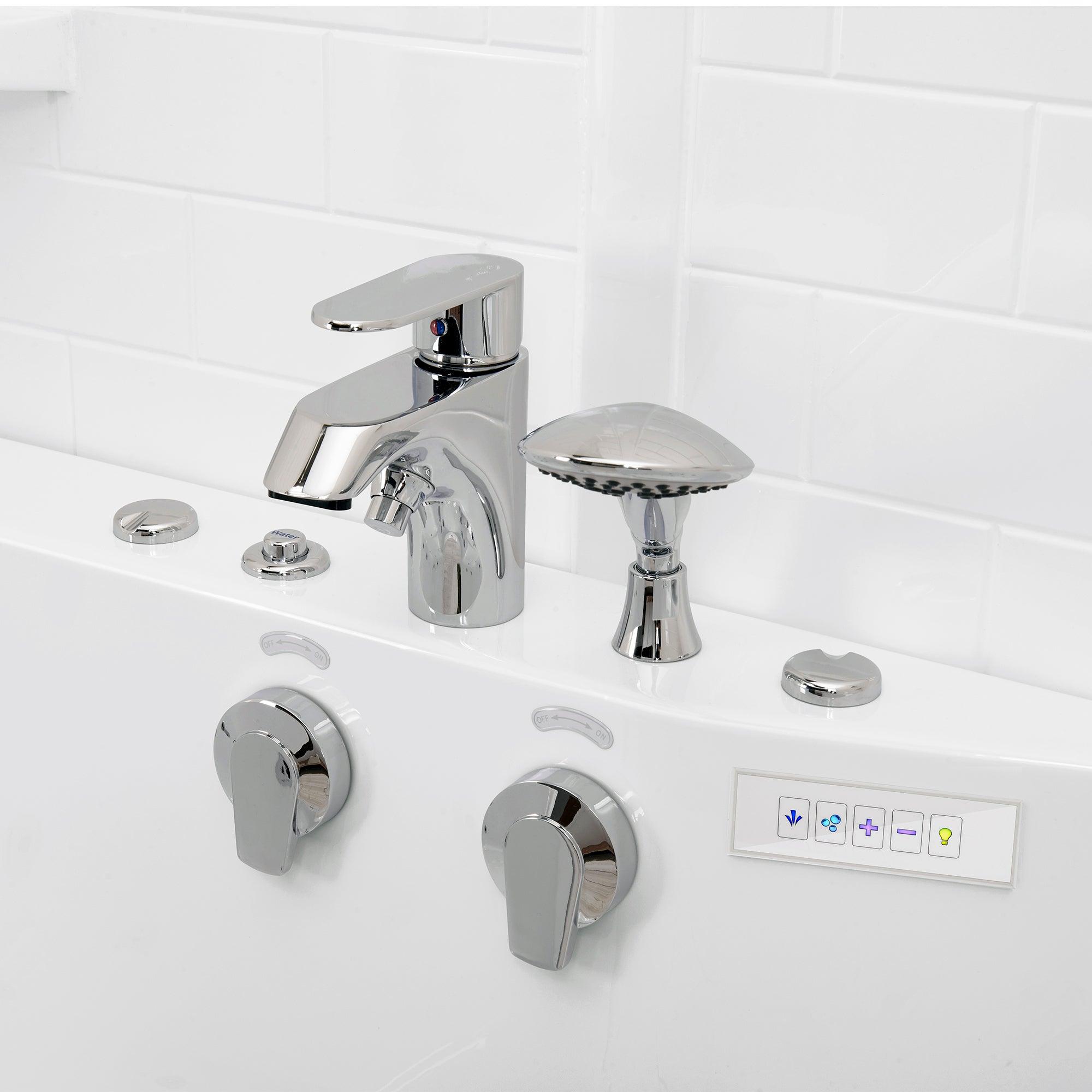 Ella Tub4Two 32" x 60" Hydro + Air Massage w/ Independent Foot Massage Acrylic Two Seat Walk in Tub - Bathroom Design Center