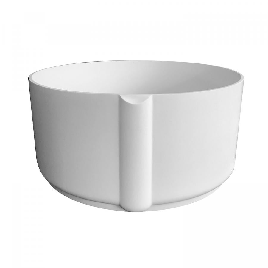 Kingston Brass Aqua Eden Arcticstone 51" Round Solid Surface Freestanding Tub with Drain, Matte White