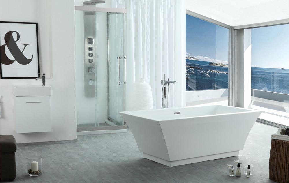 Legion Furniture 67" Modern Freestanding White Acrylic Tub - Bathroom Design Center