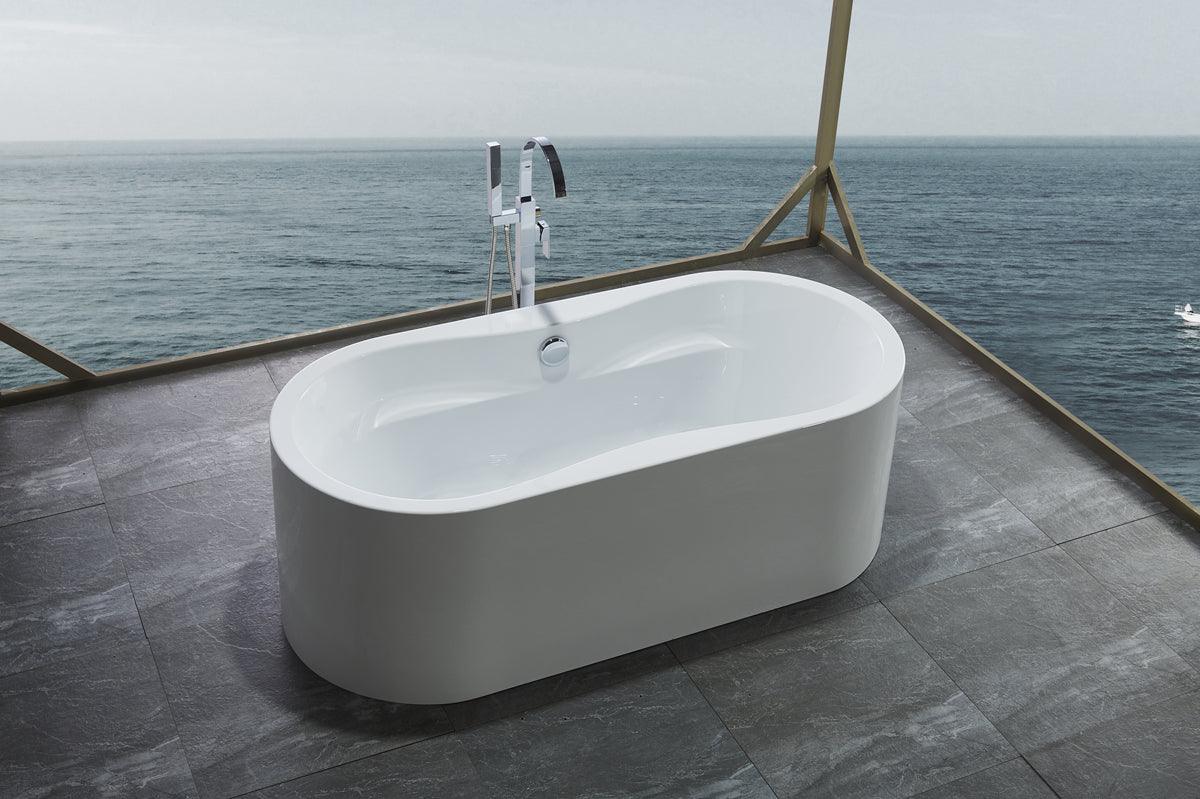Legion Furniture 66" White Acrylic Free Standing Bathtub - Bathroom Design Center