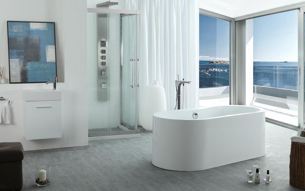 Legion Furniture 66" White Acrylic Free Standing Bathtub - Bathroom Design Center
