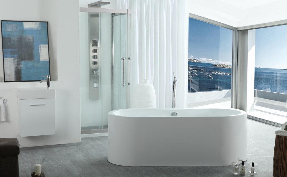 Legion Furniture 66" White Acrylic Free Standing Bathtub - Bathroom Design Center