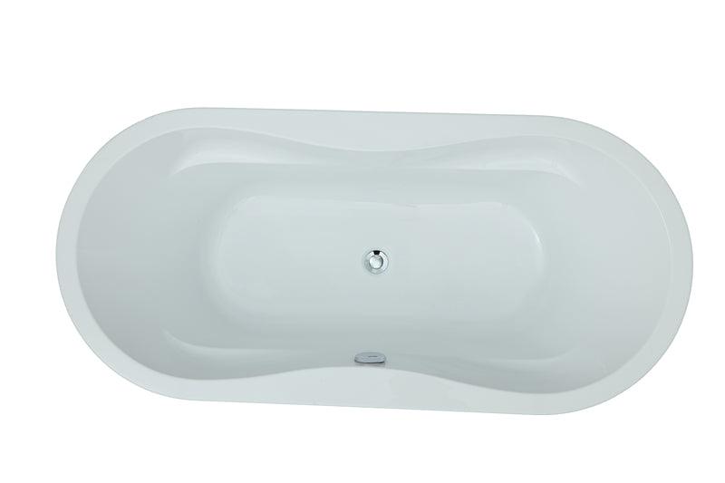 Legion Furniture 66" White Acrylic Free Standing Bathtub - Bathroom Design Center