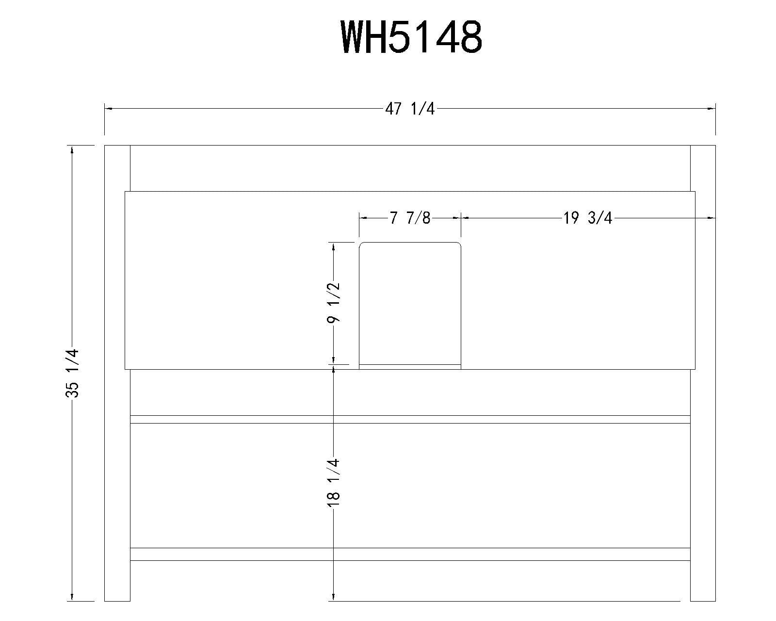 Legion Furniture 48" Solid Wood Vanity in with Marble Top - Bathroom Design Center