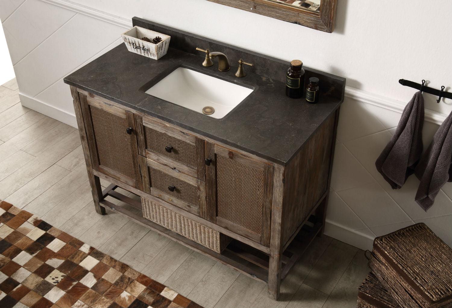 Legion Furniture 48" Solid Wood Vanity in with Marble Top - Bathroom Design Center