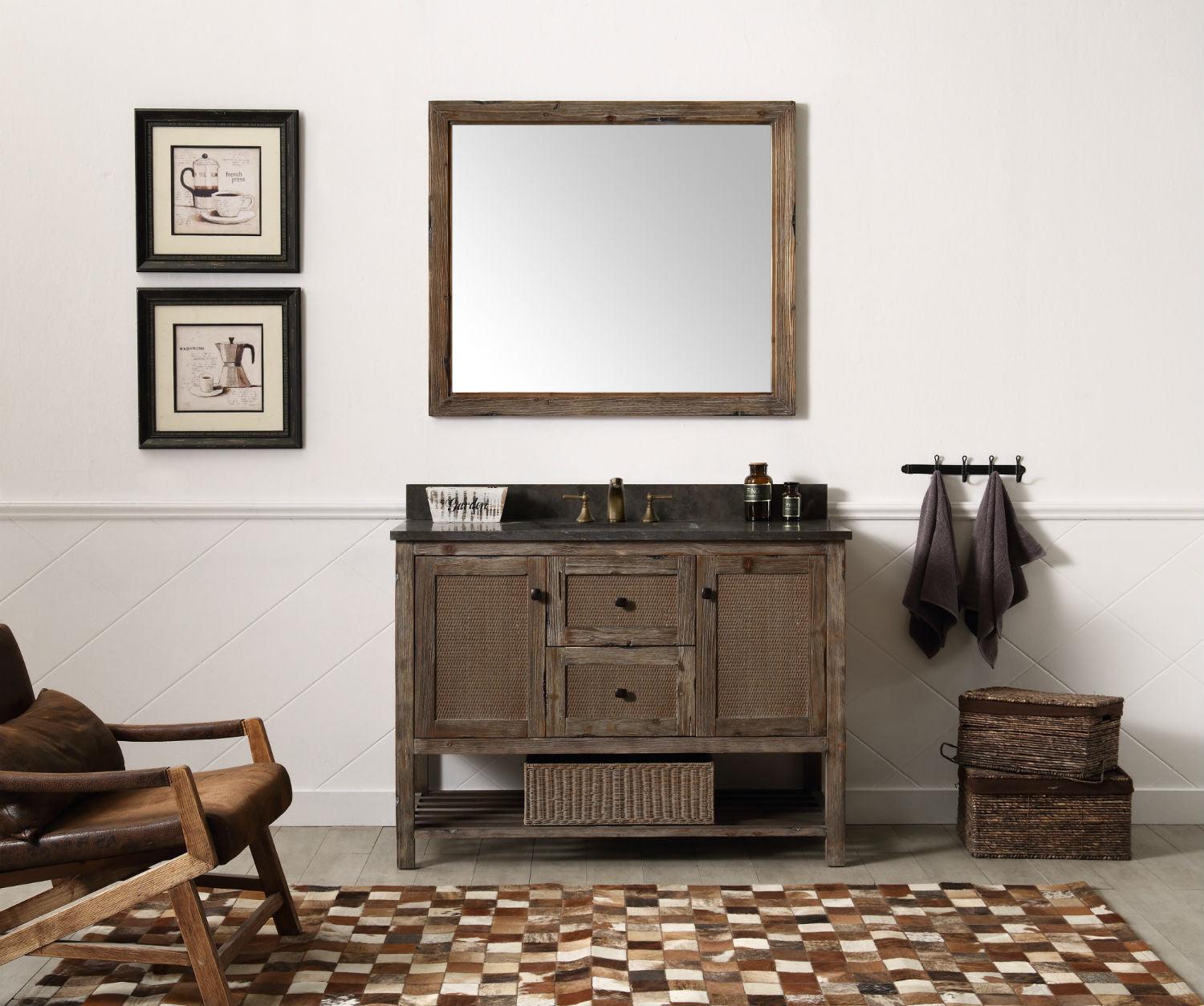 Legion Furniture 48" Solid Wood Vanity in with Marble Top - Bathroom Design Center