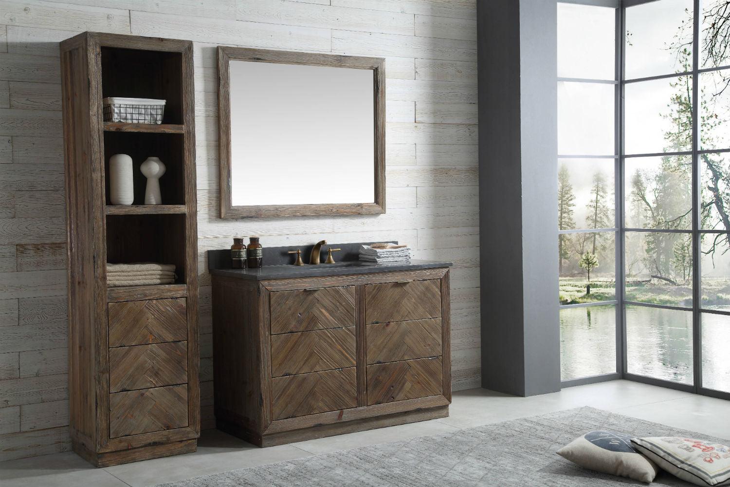 Legion Furniture 60" Wood Sink Vanity Match With Moon Stone Top - Bathroom Design Center