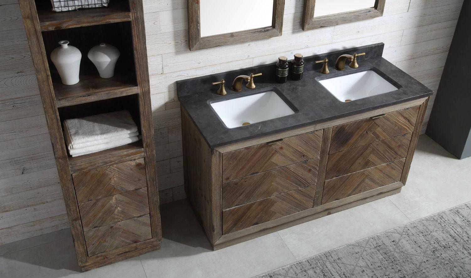Legion Furniture 60" Wood Sink Vanity Match With Moon Stone Top - Bathroom Design Center