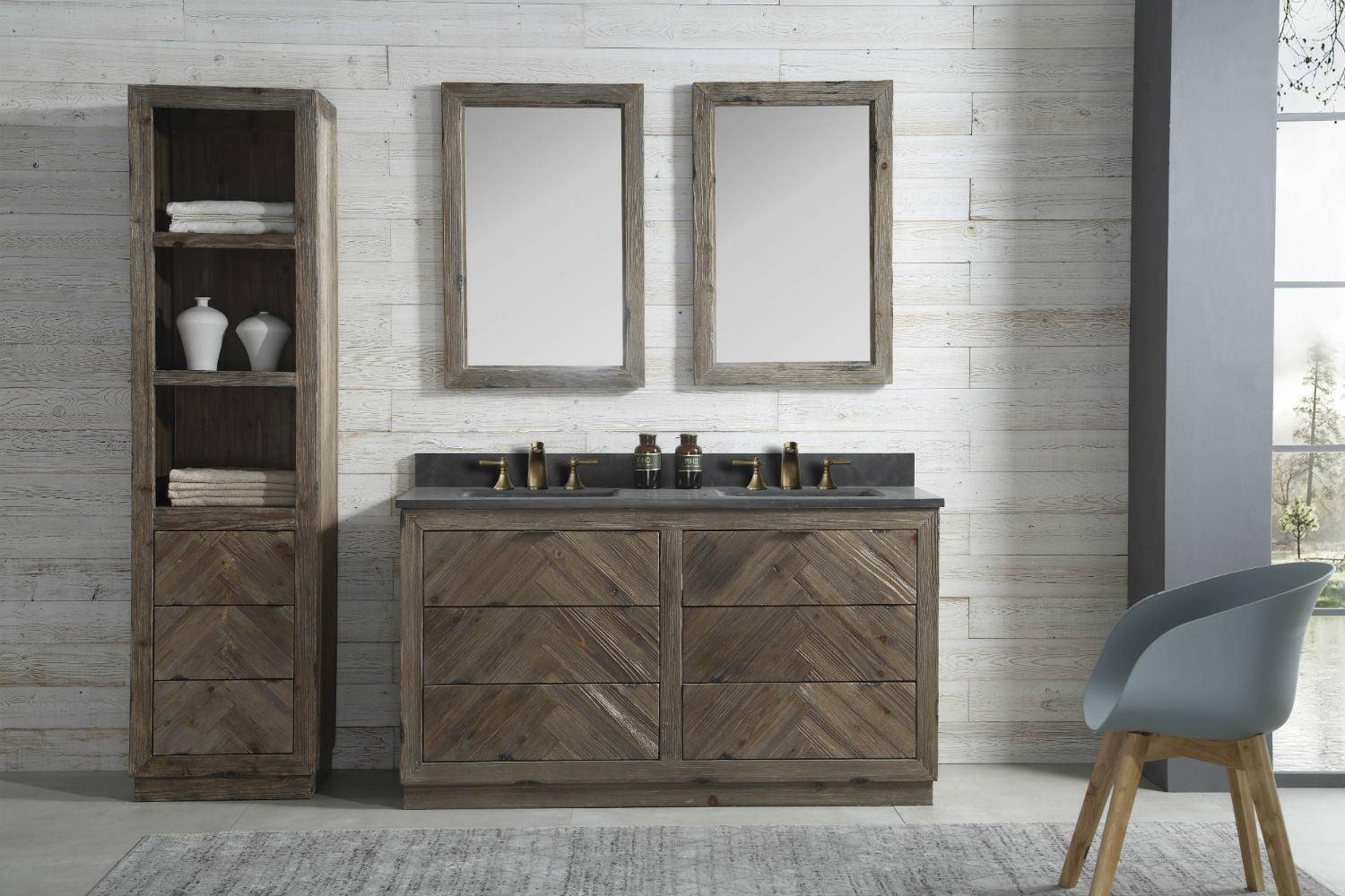 Legion Furniture 60" Wood Sink Vanity Match With Moon Stone Top - Bathroom Design Center