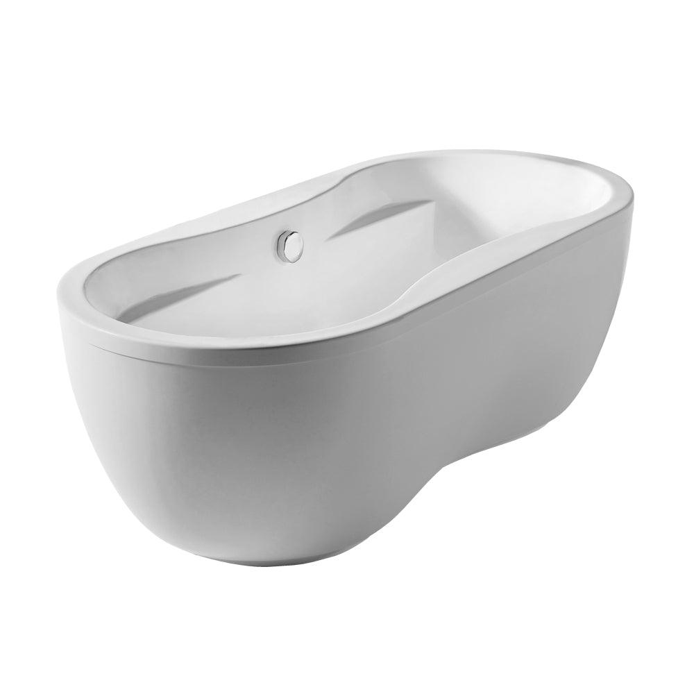 WHITEHAUS Oval Double Ended Lucite Acrylic Freestanding Bathtub with Curved Rim - Bathroom Design Center
