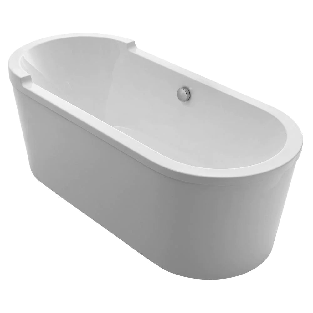 WHITEHAUS Oval Double Ended Single Sided Armrest Freestanding Lucite Acrylic Bathtub - Bathroom Design Center