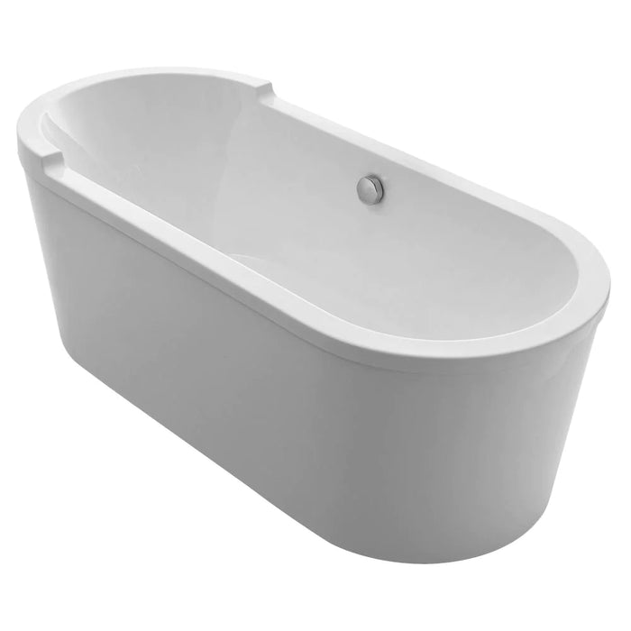 WHITEHAUS Oval Double Ended Single Sided Armrest Freestanding Lucite Acrylic Bathtub