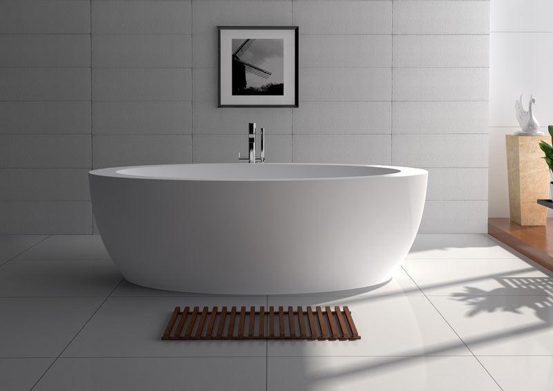 Legion Furniture 74.8" White Matt Solid Surface Tub - Bathroom Design Center
