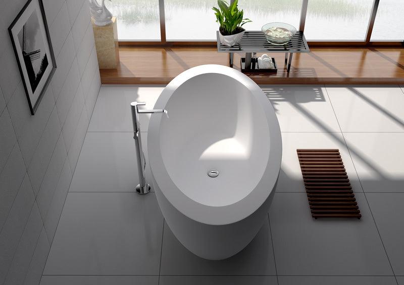 Legion Furniture 74.8" White Matt Solid Surface Tub - Bathroom Design Center