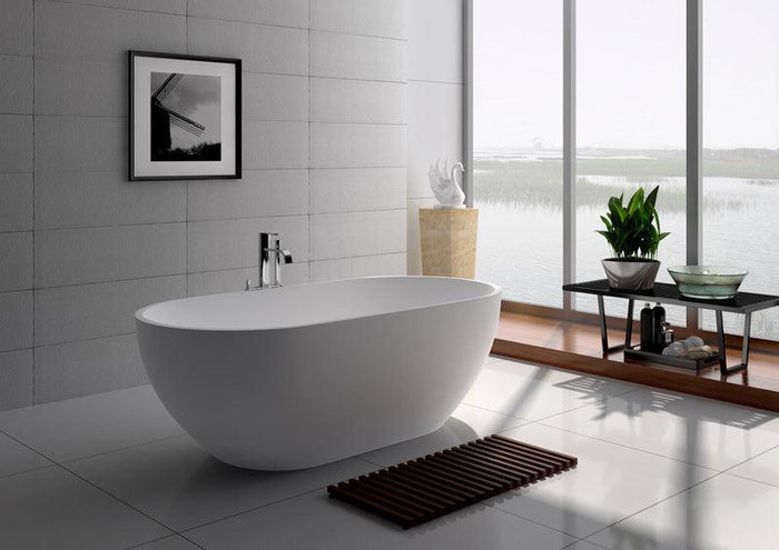 Legion Furniture 70.1" White Solid Surface Soaking Tub