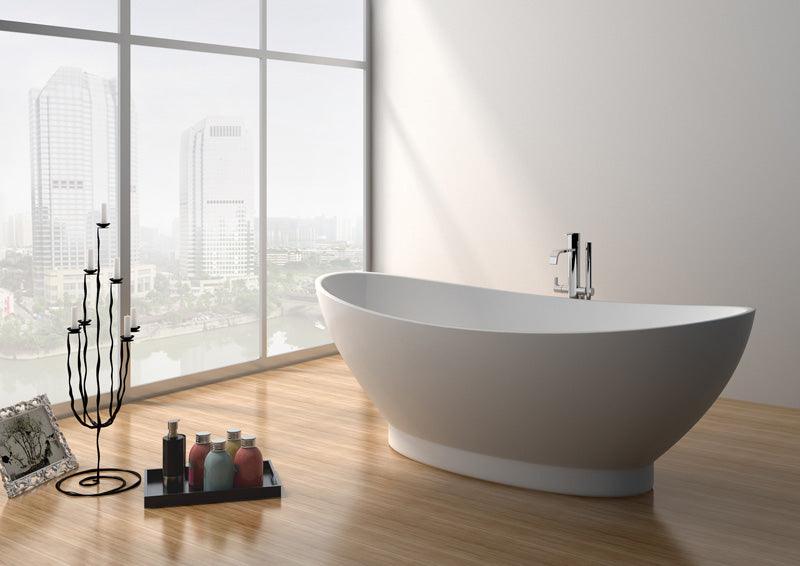 Legion Furniture 70.7" White Matte Solid Surface Tub - Bathroom Design Center