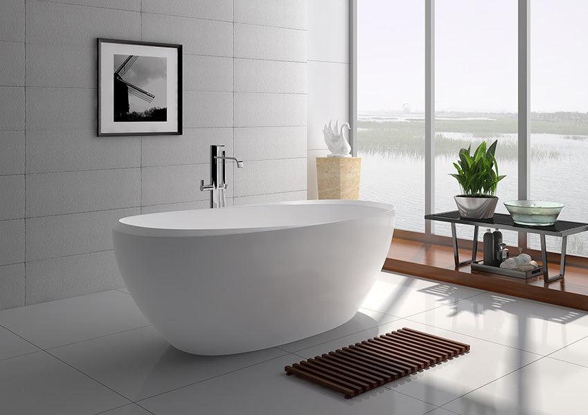 Legion Furniture 65" White Matt Solid Surface Tub - Bathroom Design Center