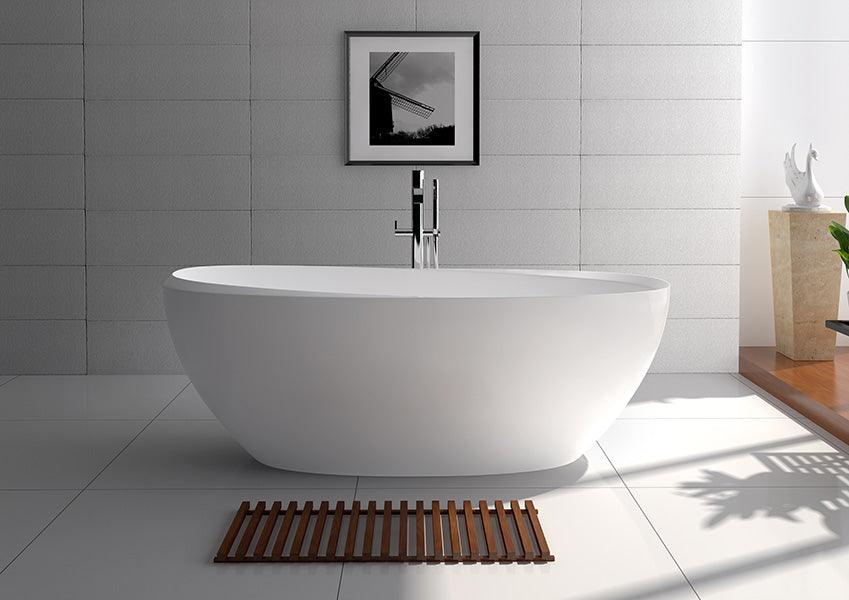 Legion Furniture 65" White Matt Solid Surface Tub - Bathroom Design Center