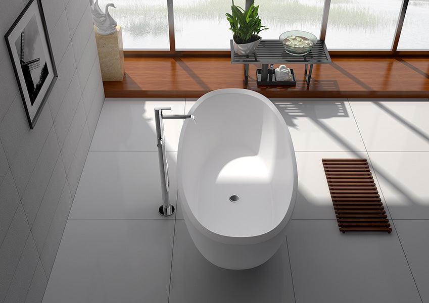 Legion Furniture 65" White Matt Solid Surface Tub - Bathroom Design Center
