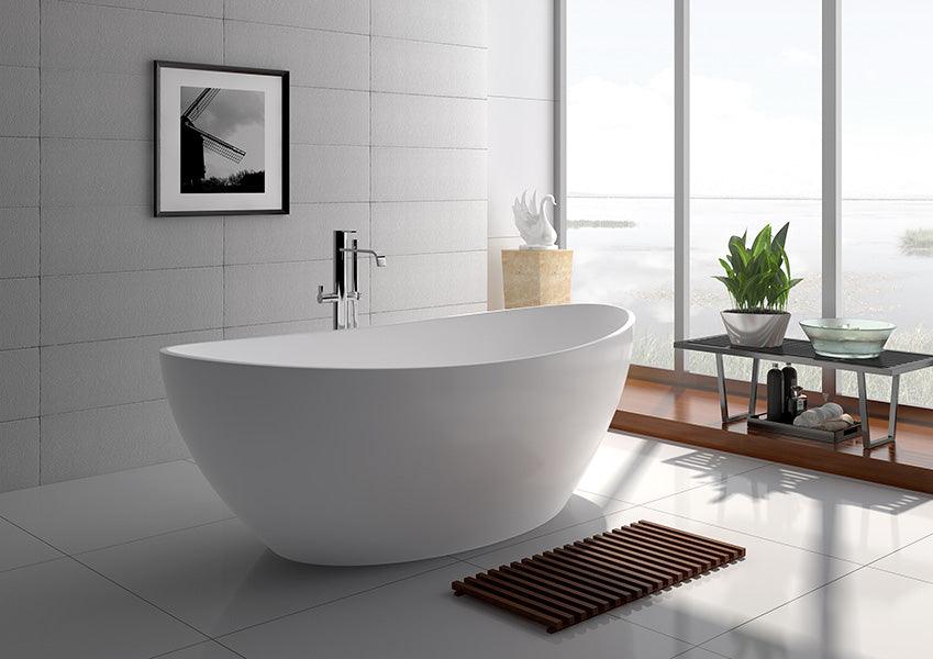 Legion Furniture 63" White Matt Solid Surface Tub - 72 Gallons - Bathroom Design Center