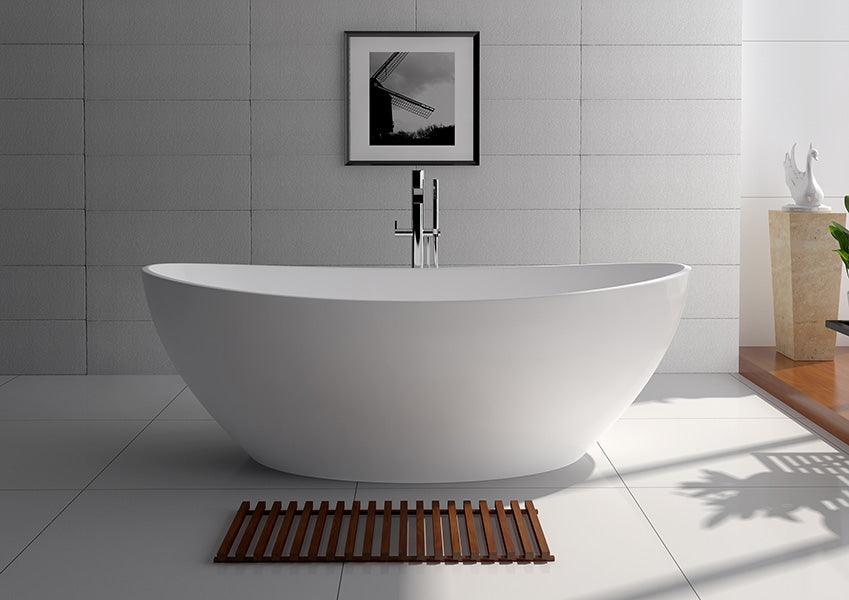 Legion Furniture 63" White Matt Solid Surface Tub - 72 Gallons - Bathroom Design Center