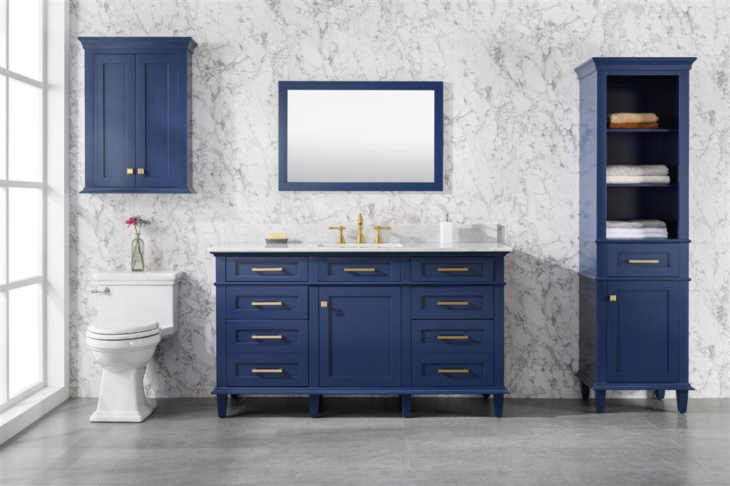 Legion Furniture 60" Double Vanity Cabinet With Carrara White Top - Bathroom Design Center